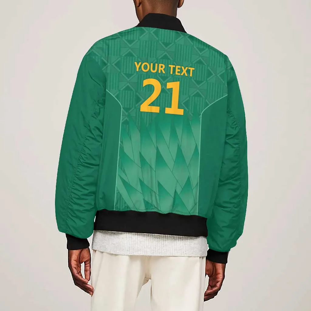 South Africa Cricket Custom Bomber Jacket African King Proteas Green LT9