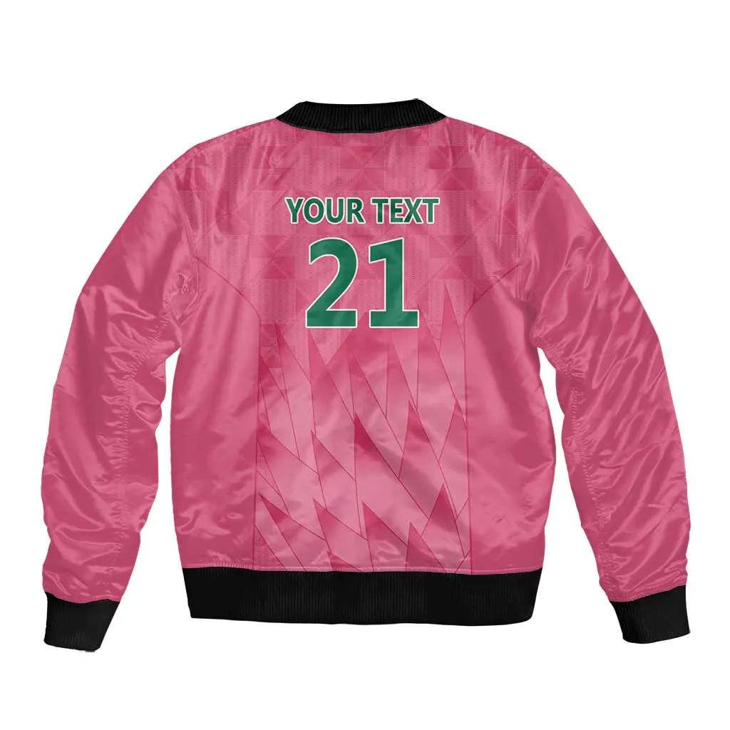 South Africa Cricket Custom Bomber Jacket African King Proteas Pink LT9
