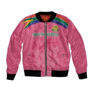 South Africa Cricket Custom Bomber Jacket African King Proteas Pink LT9