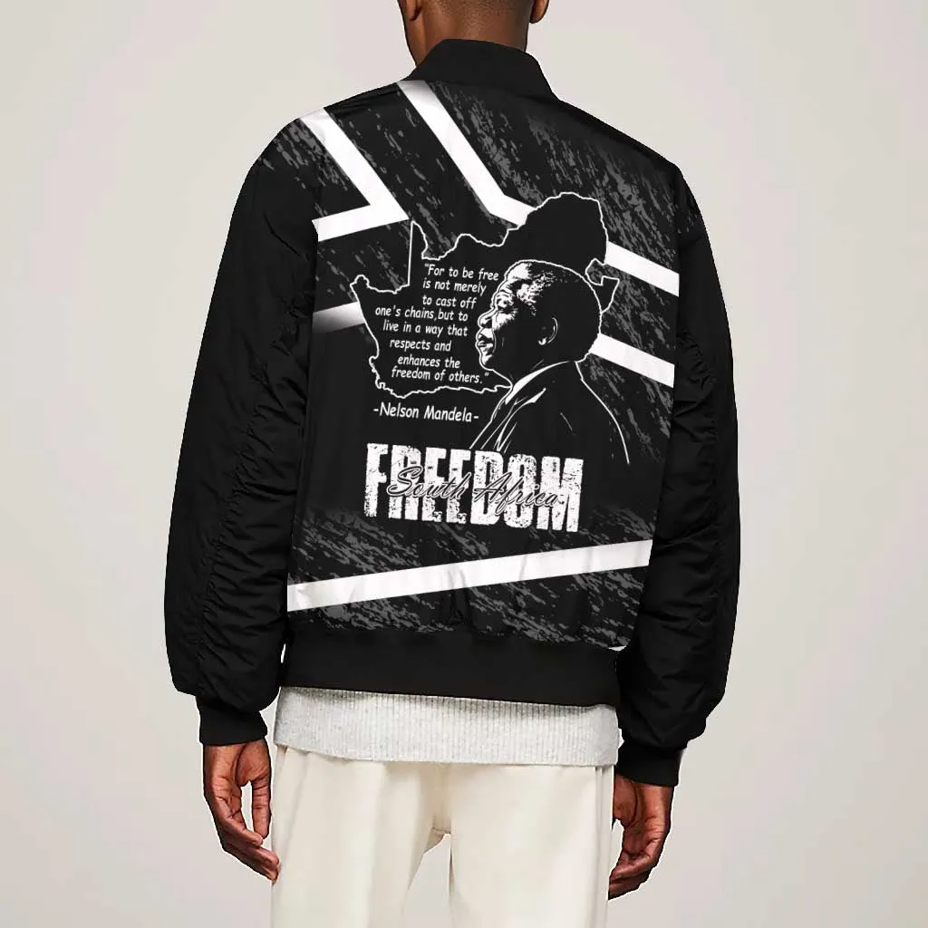 South Africa Freedom Day Bomber Jacket Nelson Mandela With Map LT14