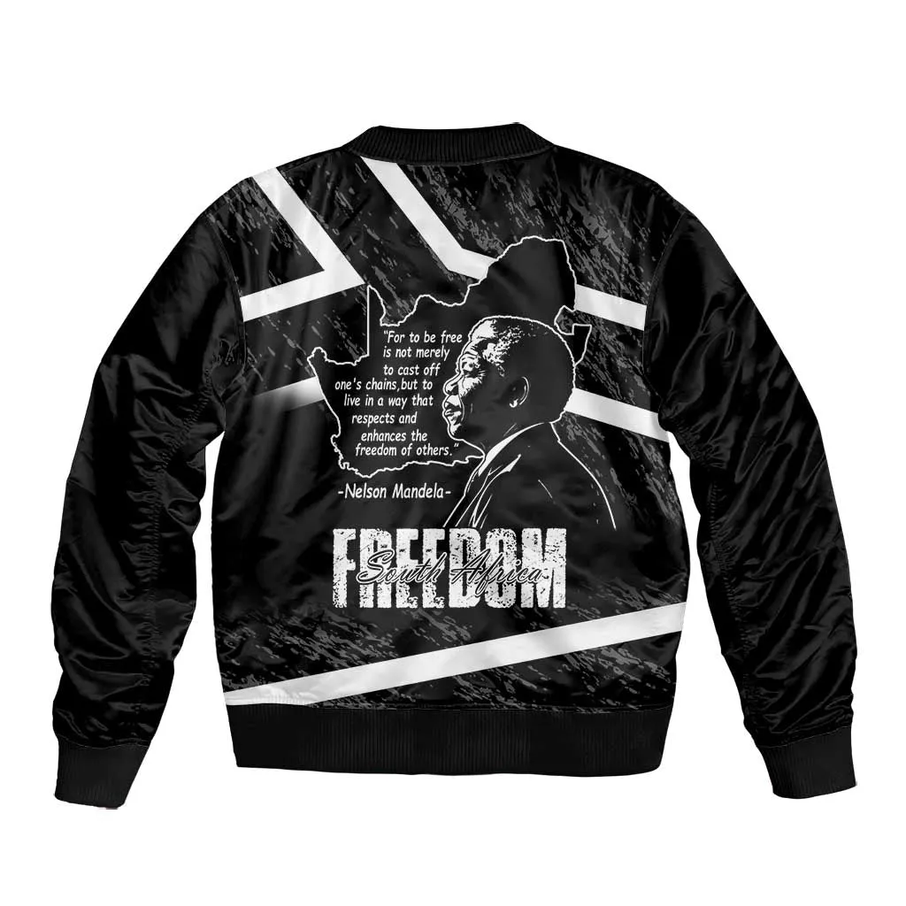 South Africa Freedom Day Bomber Jacket Nelson Mandela With Map LT14