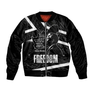 South Africa Freedom Day Bomber Jacket Nelson Mandela With Map LT14