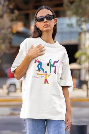 Space/Phase White Oversized Fit Unisex T-Shirt