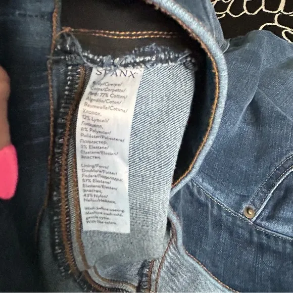 SPANX Distressed, Raw Hem, Skinny Jeans Medium