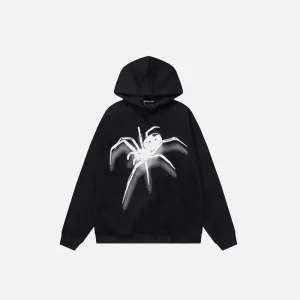 Spider Y2K Graphic Print Hoodie for Stylish Streetwear