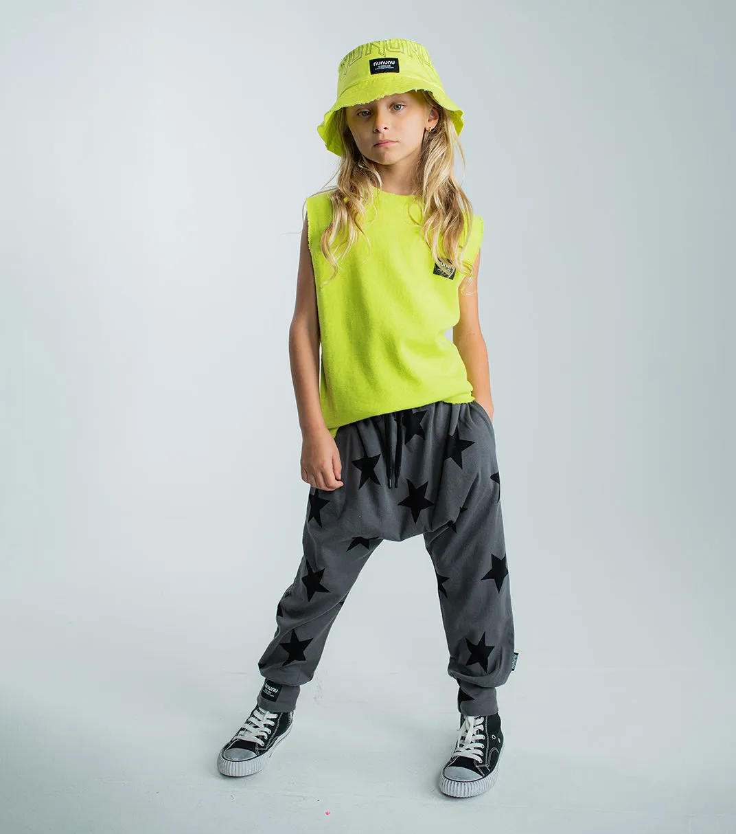 STAR BAGGY PANTS - HOT LIME