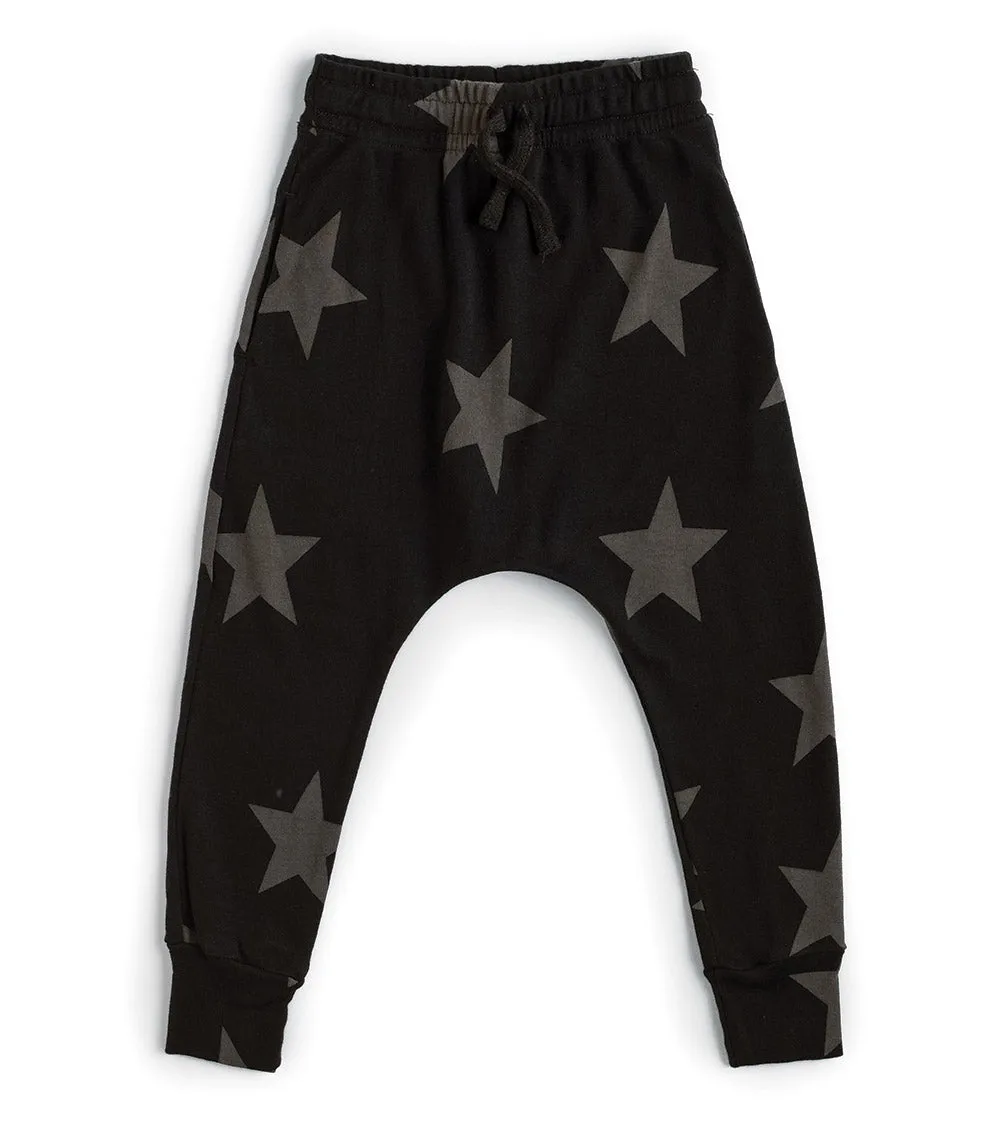 STAR BAGGY PANTS,Black