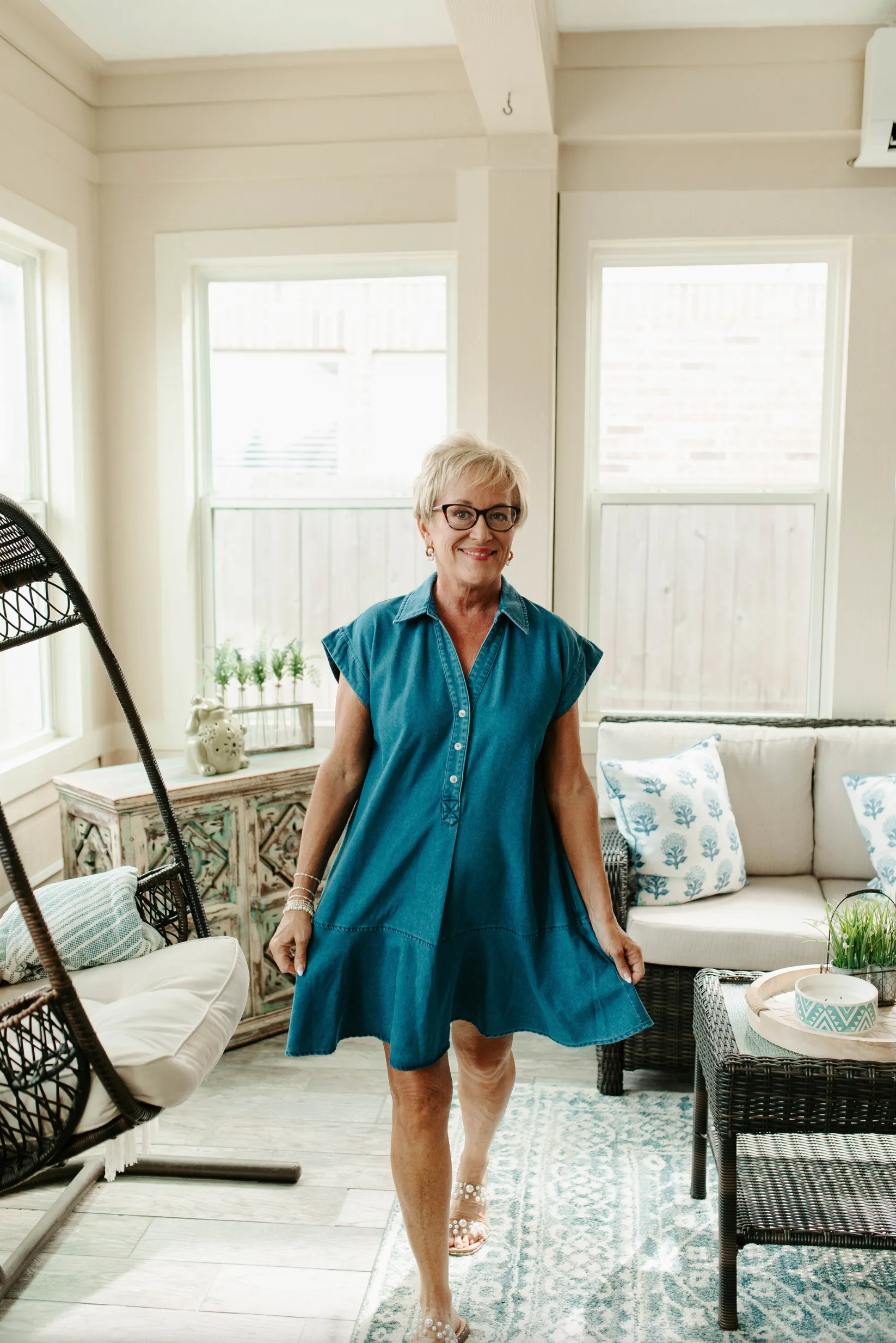 Stay Close Dress - Dark Denim