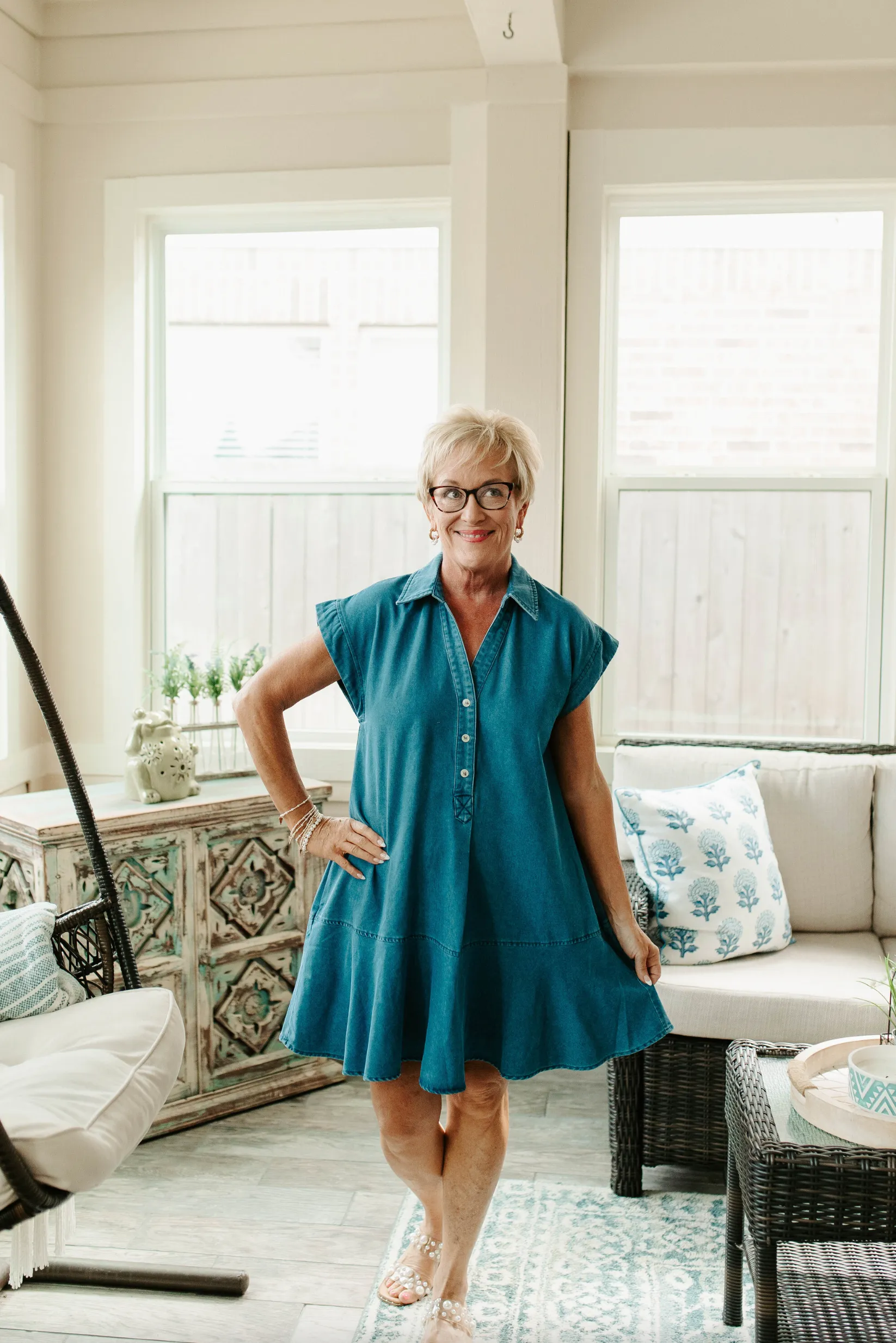 Stay Close Dress - Dark Denim