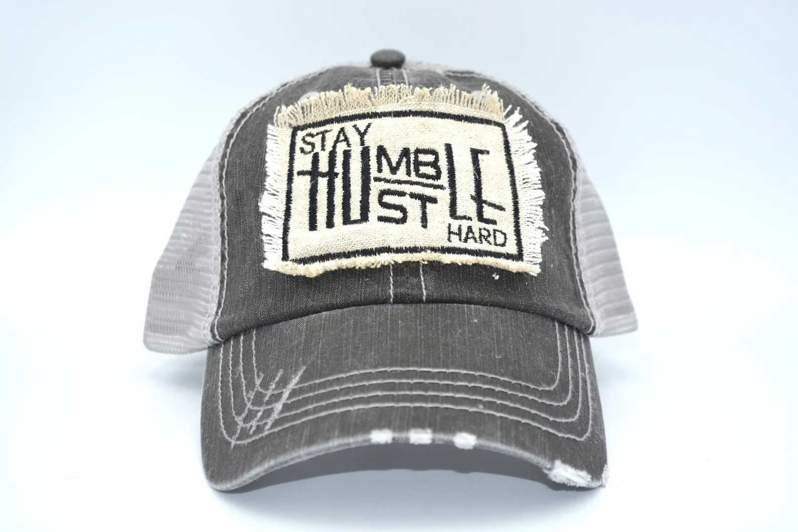 Stay Humble Hustle Hard Patch Trucker Hat