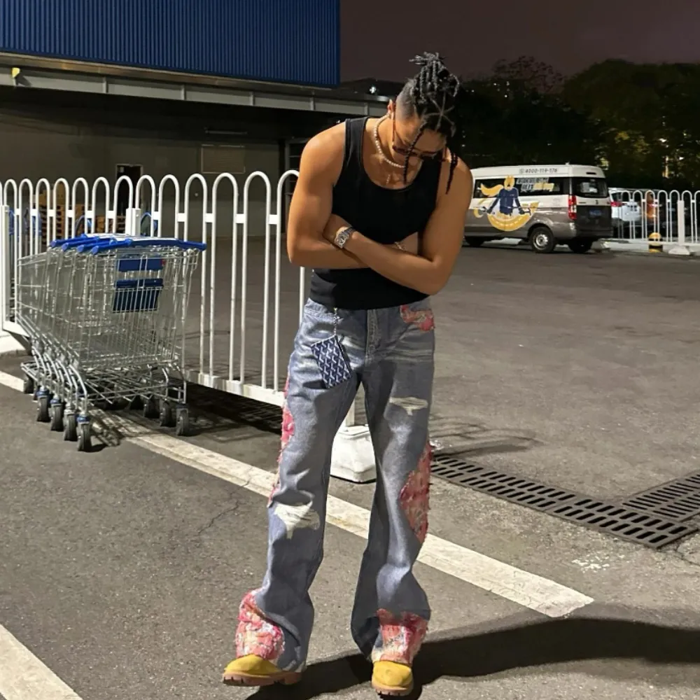 Street Sunset Patchwork Jeans