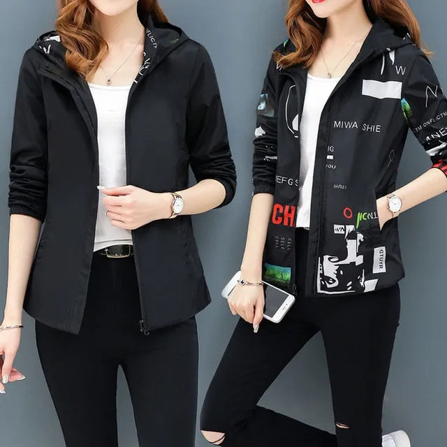 Streetwear Hooded Printed jacket