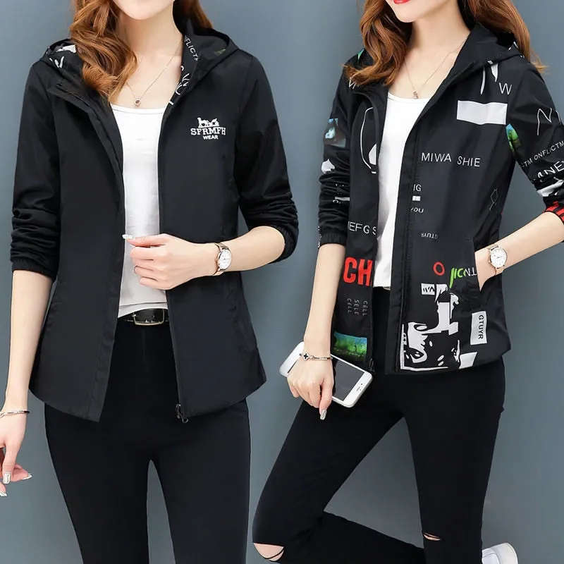 Streetwear Hooded Printed jacket