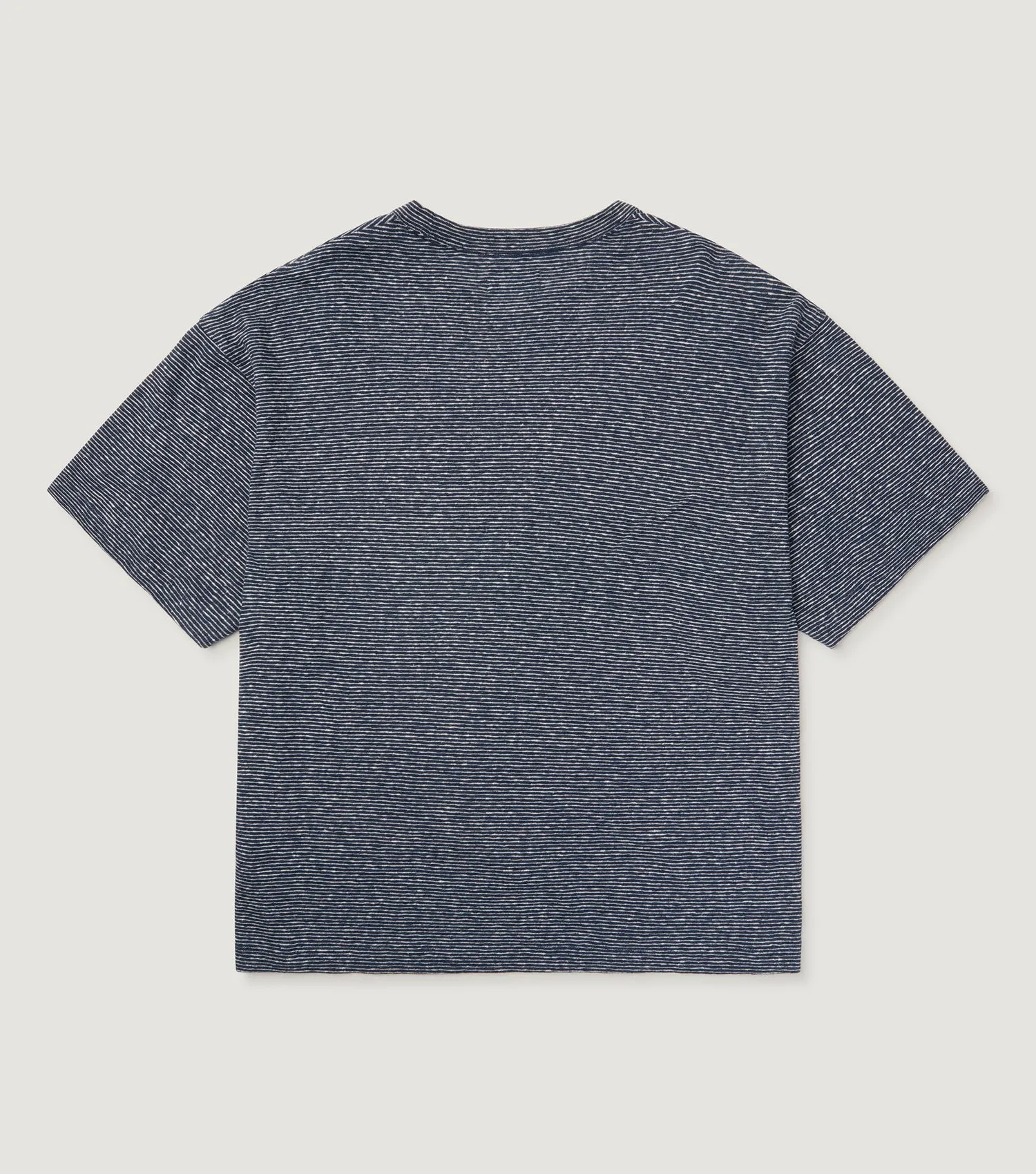 Striped Linen-Cotton T-shirt Navy