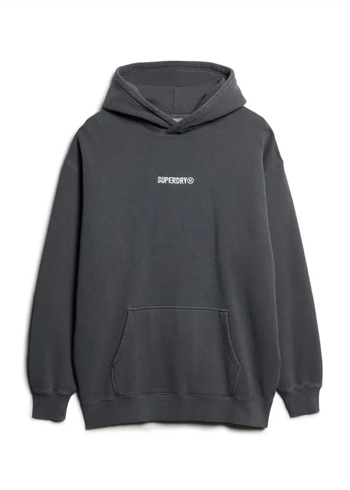 SUPERDRY Micro Logo Graphic Loose Hood - Ebony