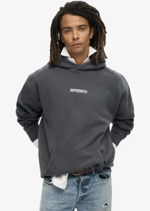 SUPERDRY Micro Logo Graphic Loose Hood - Ebony