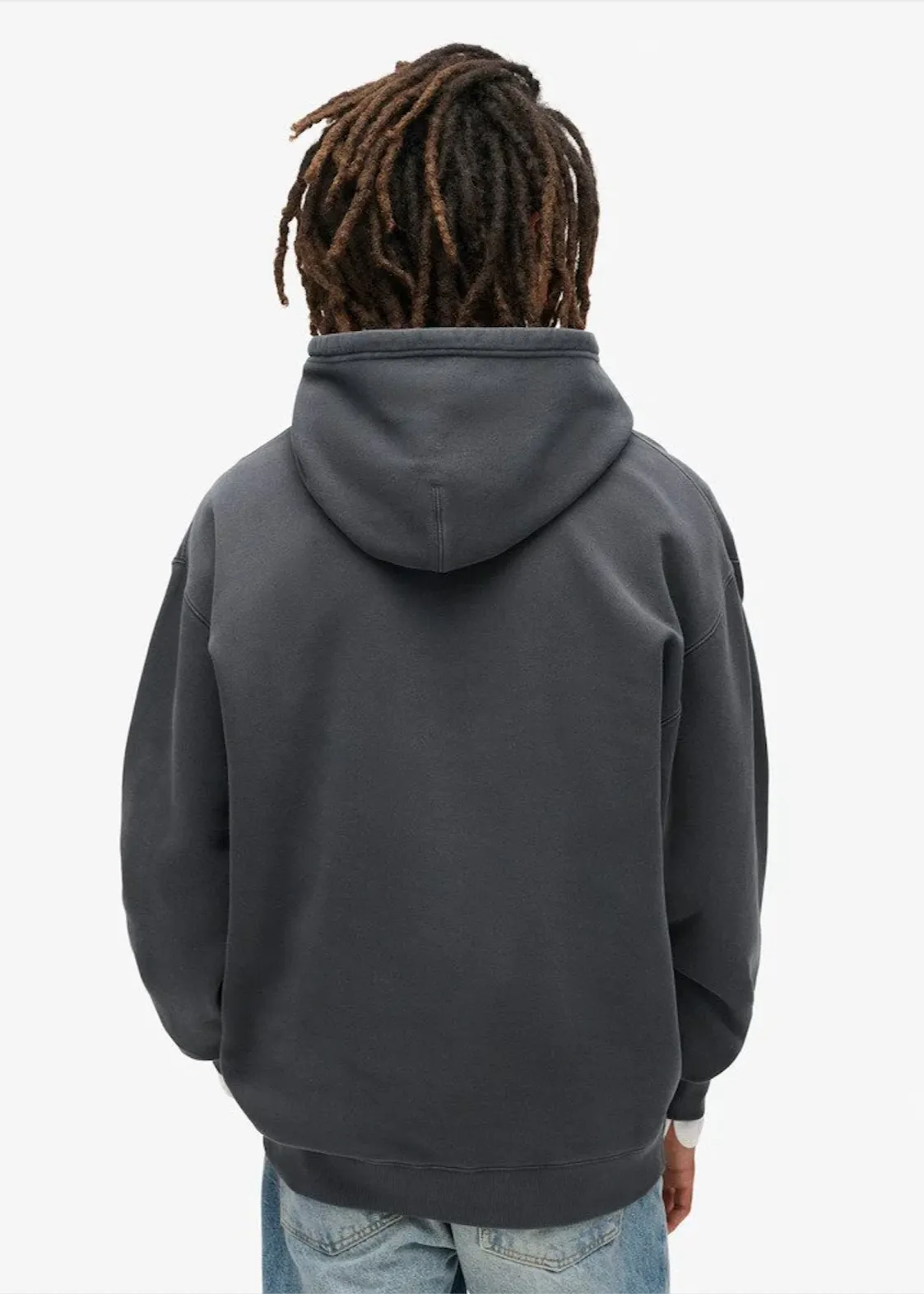 SUPERDRY Micro Logo Graphic Loose Hood - Ebony