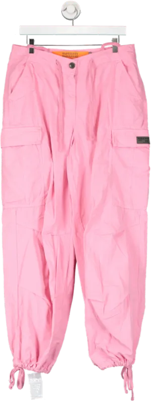 Superdry Pink Baggy Parachute Pants UK S/M