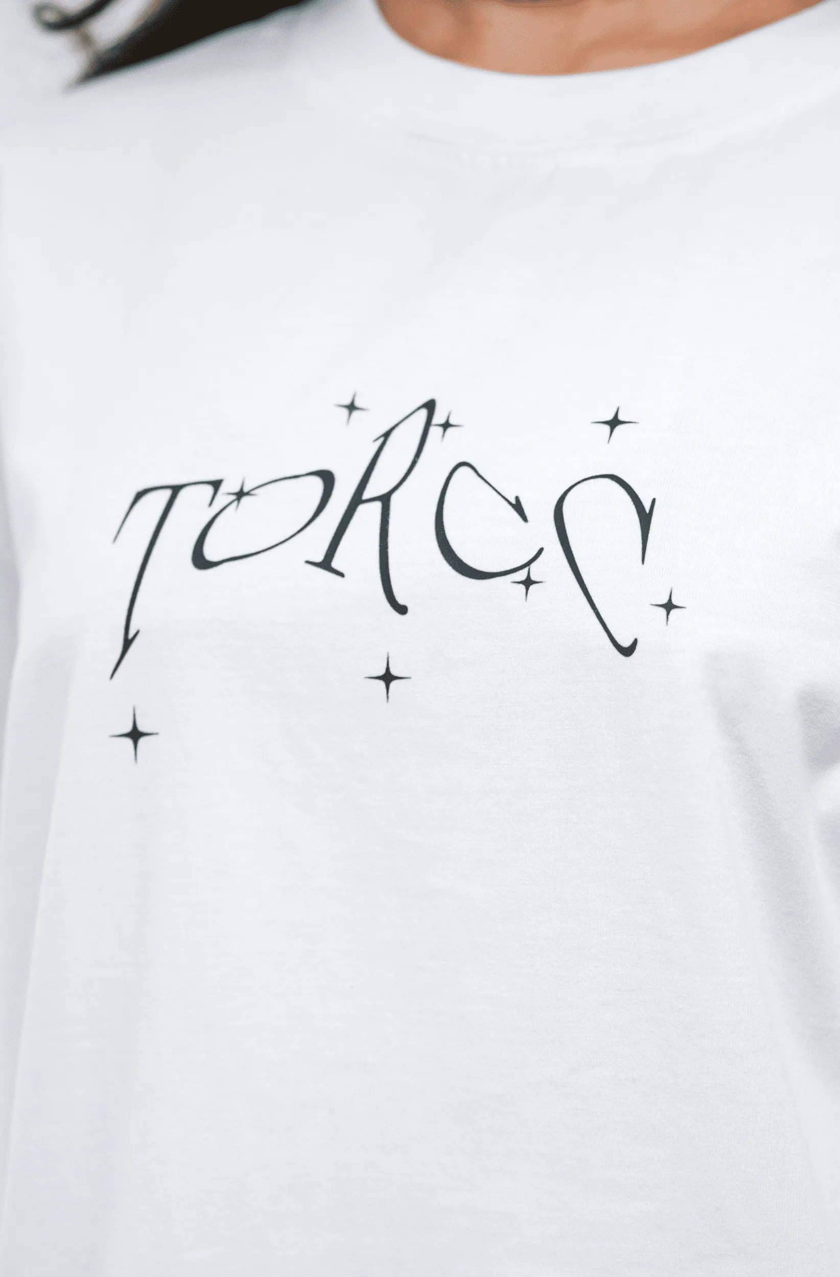 Symbiosis White Printed Oversized T-shirt | Drop Shoulder T-shirt