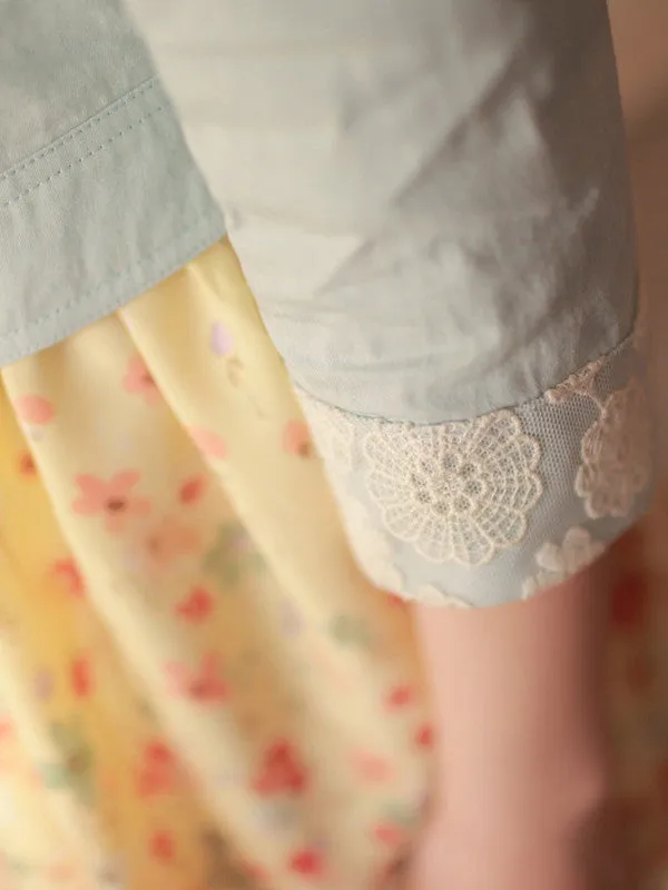 the first spring cropped denim cardigan
