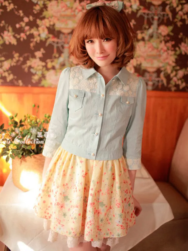 the first spring cropped denim cardigan