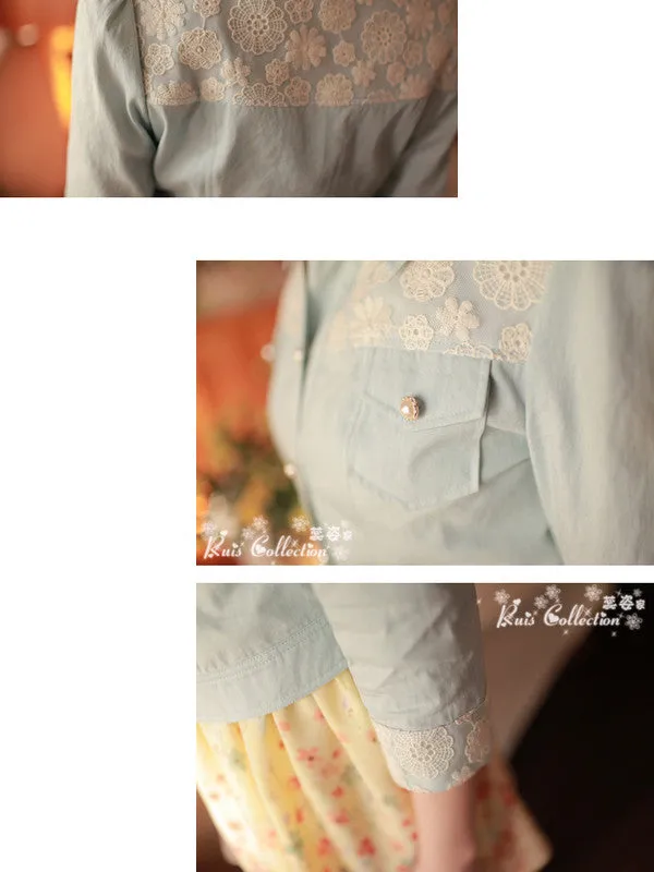 the first spring cropped denim cardigan
