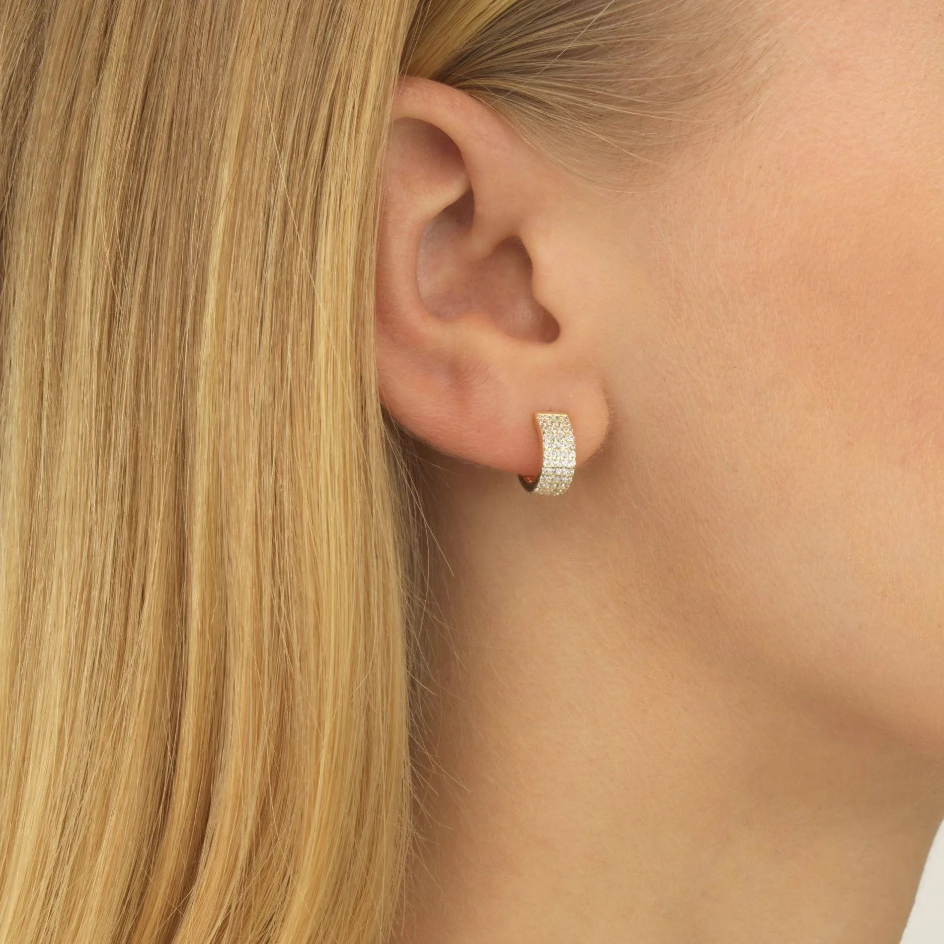 Thick Pavé Hoop Earring