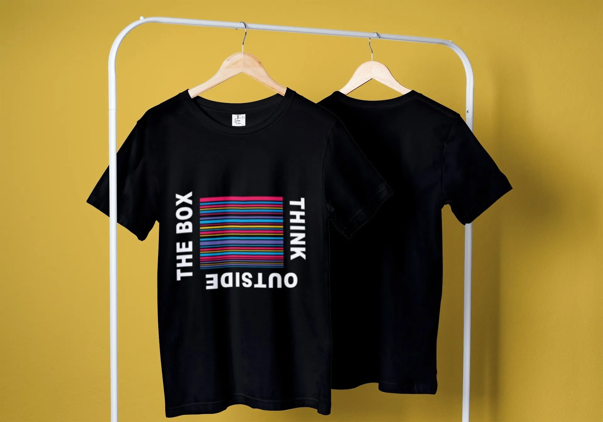Think Outside the Box Black Oversized Fit Unisex T-Shirt