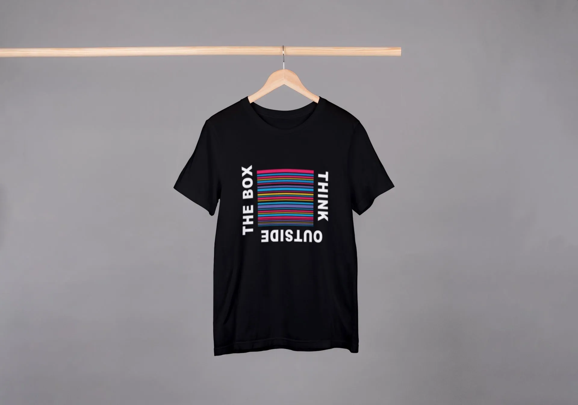 Think Outside the Box Black Oversized Fit Unisex T-Shirt