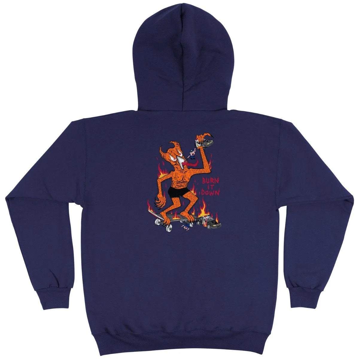 Thrasher - Burn It Down Hoodie Navy