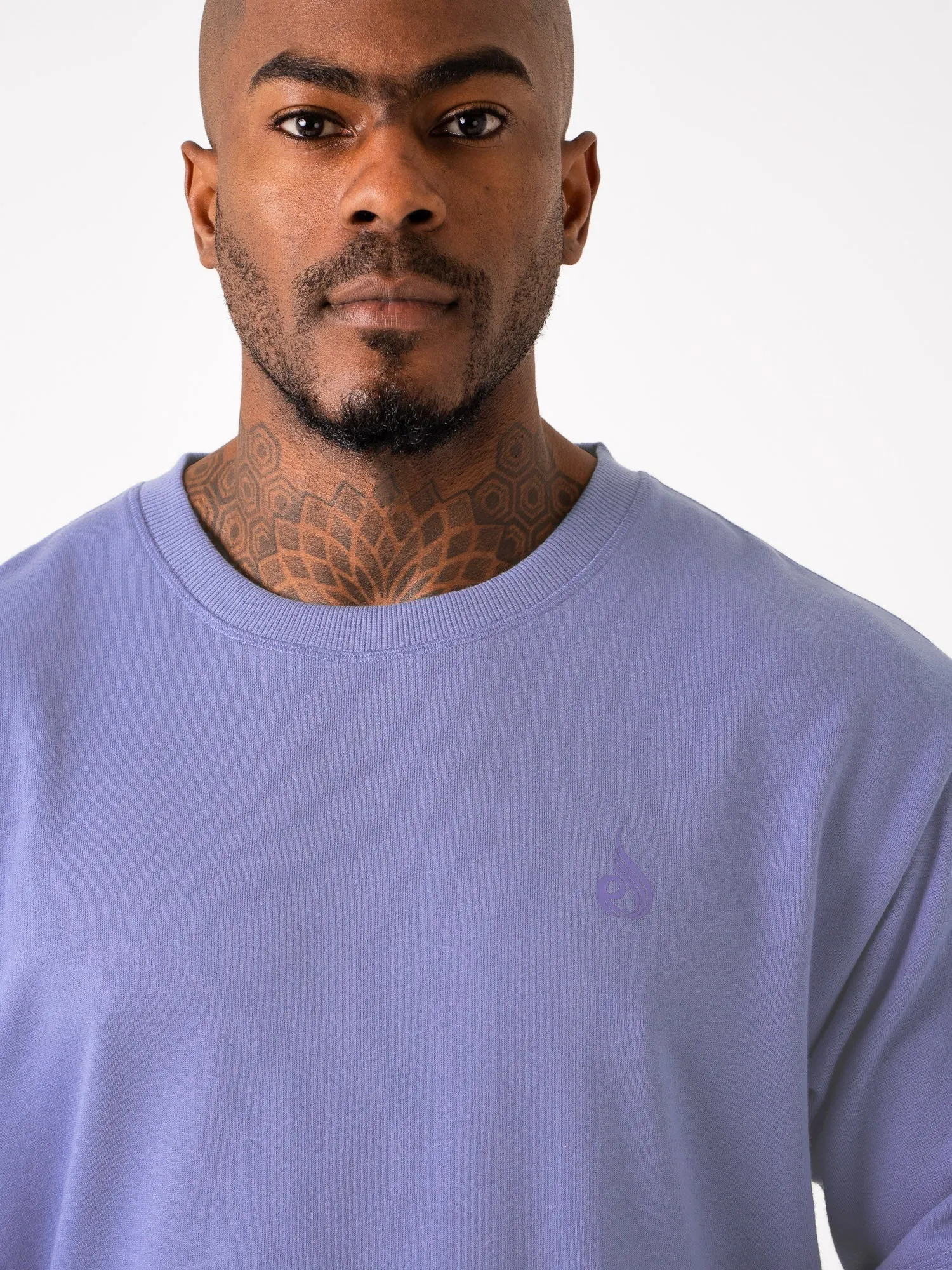 Throwback Fleece Oversized T-Shirt - Indigo Blue
