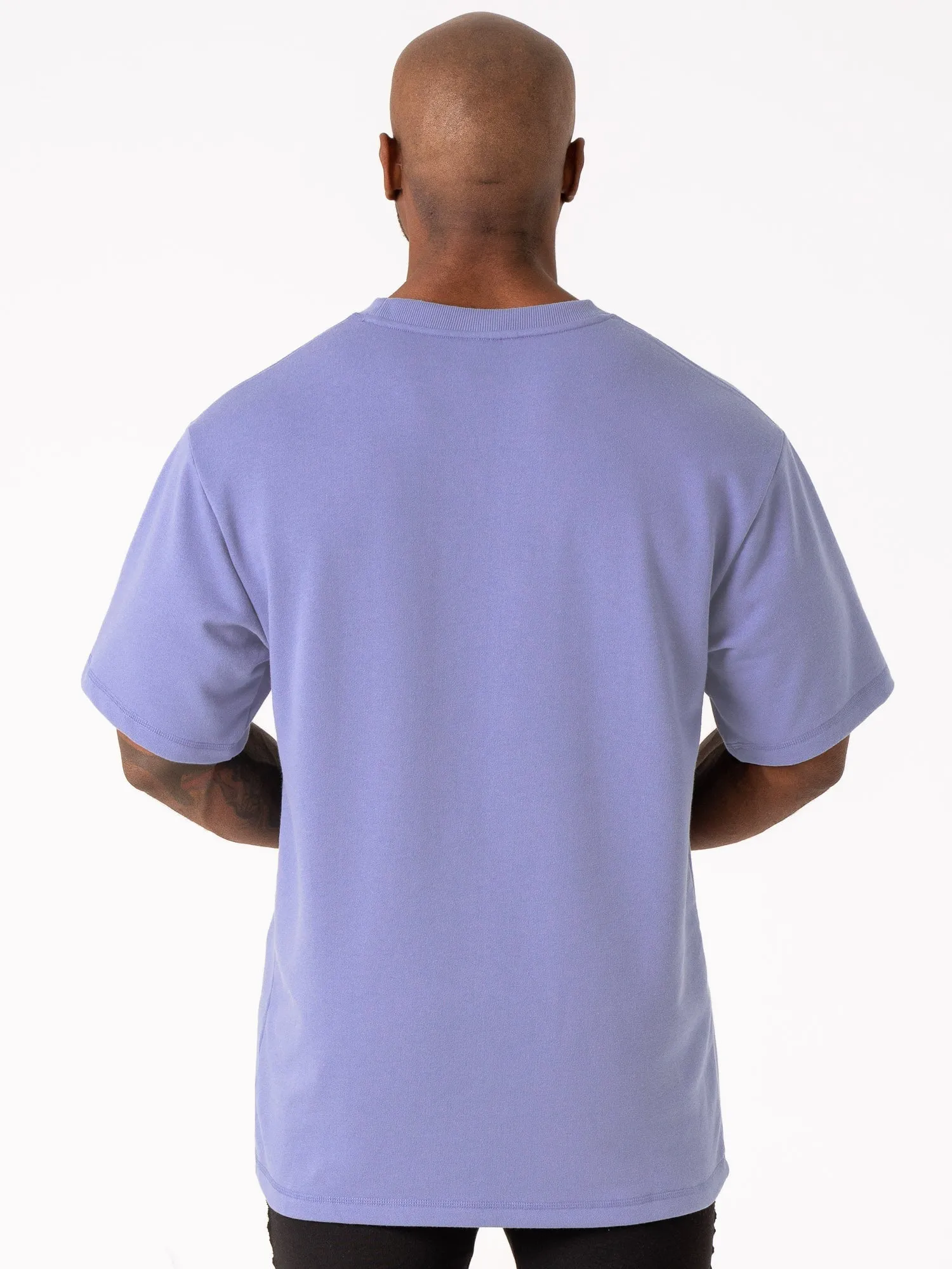 Throwback Fleece Oversized T-Shirt - Indigo Blue