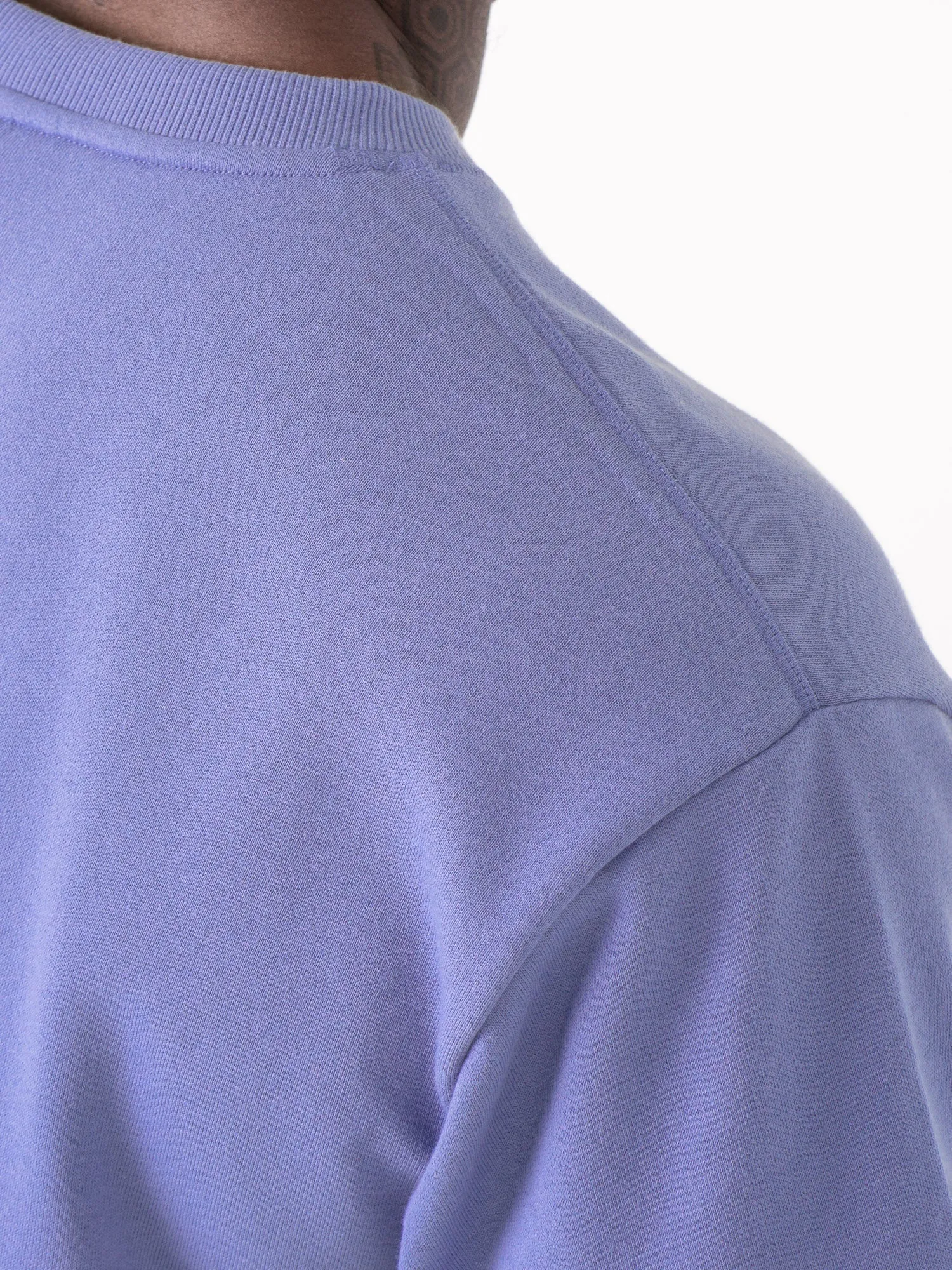 Throwback Fleece Oversized T-Shirt - Indigo Blue