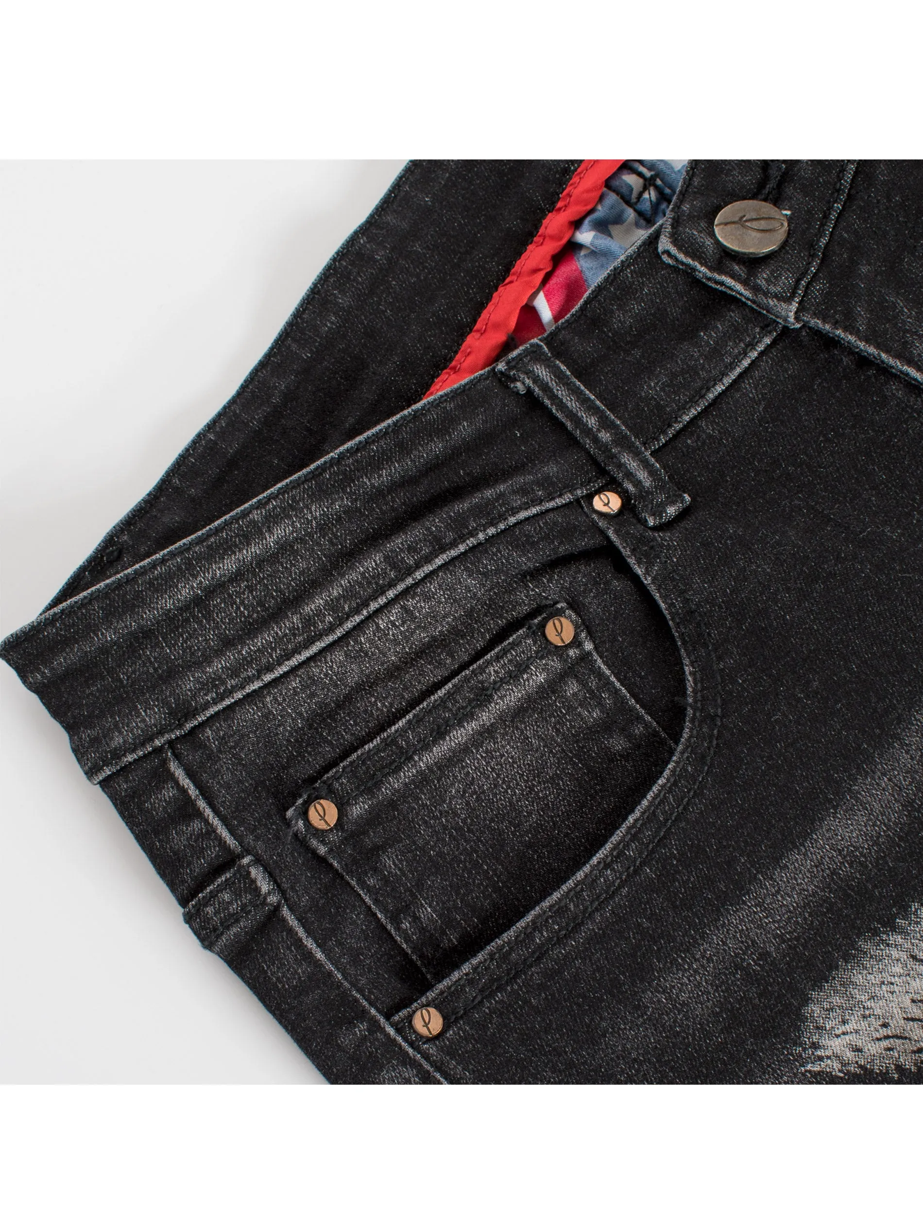 Tigger Motif on Skinny black denim