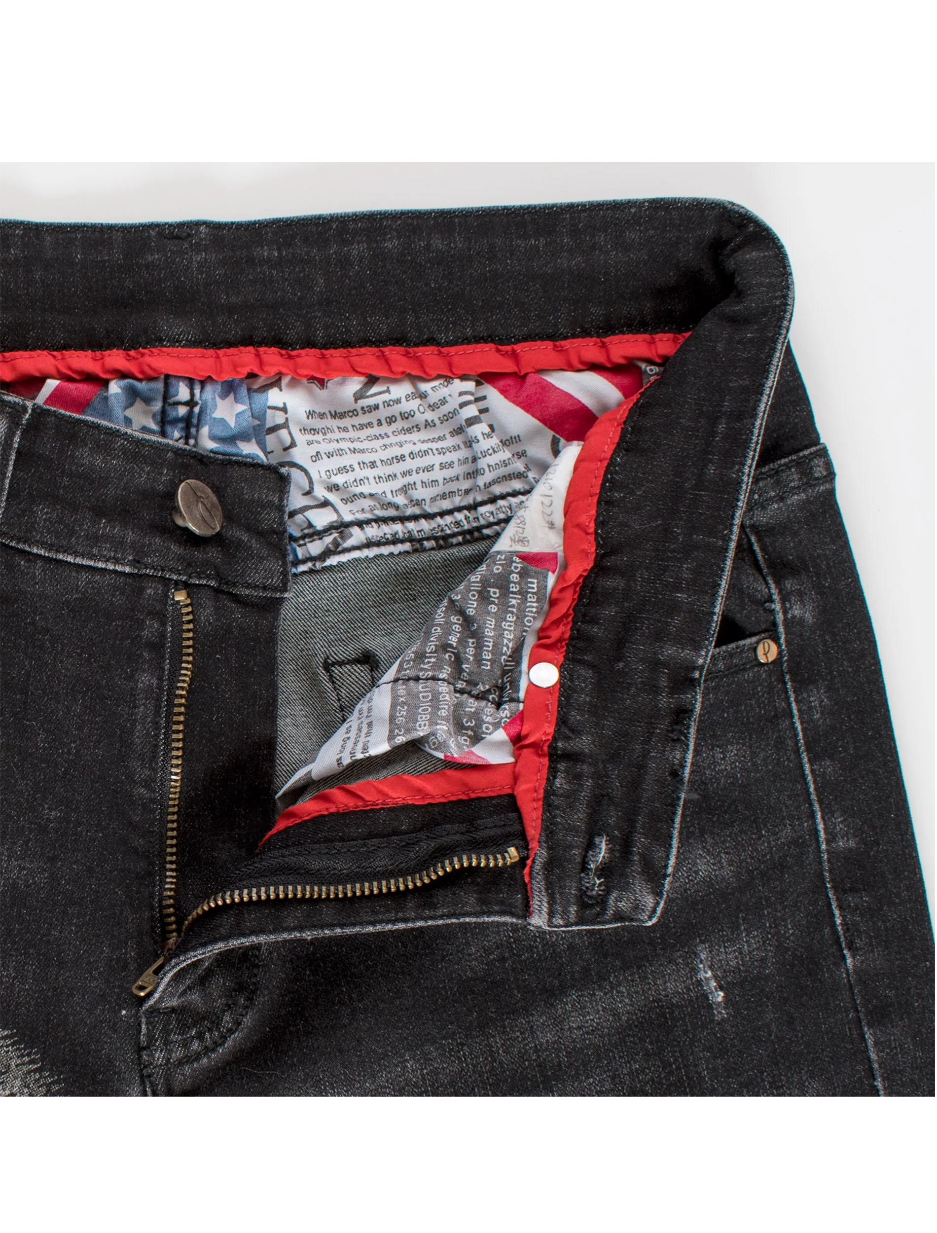 Tigger Motif on Skinny black denim