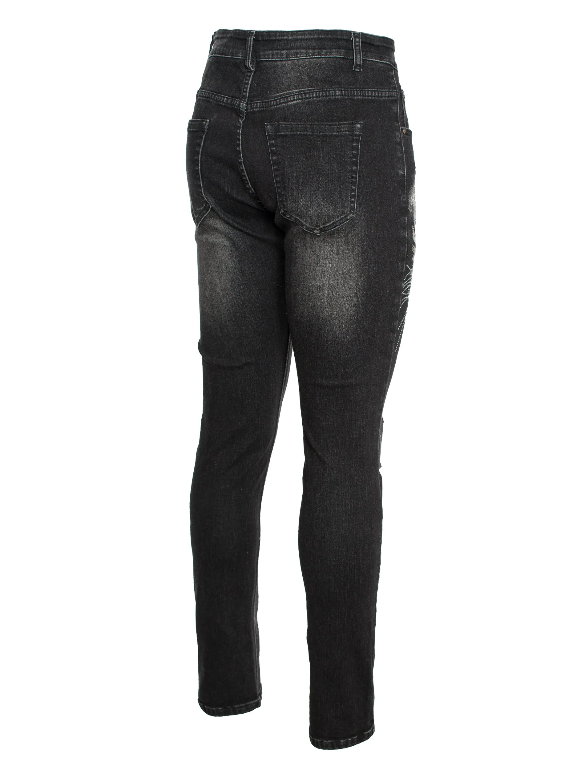 Tigger Motif on Skinny black denim