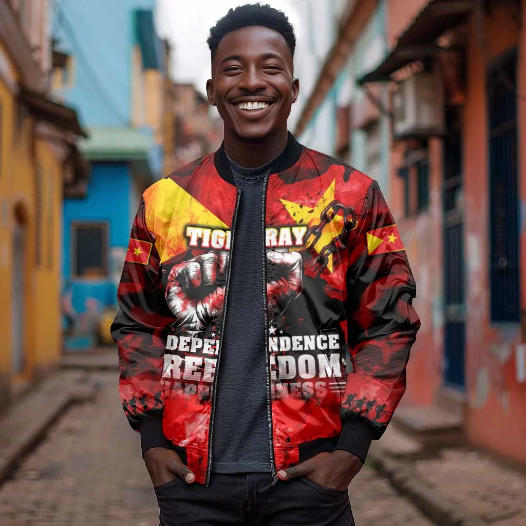 Tigrayans Independence Bomber Jacket I Stand with Tigray - Fist of Freedom DT02