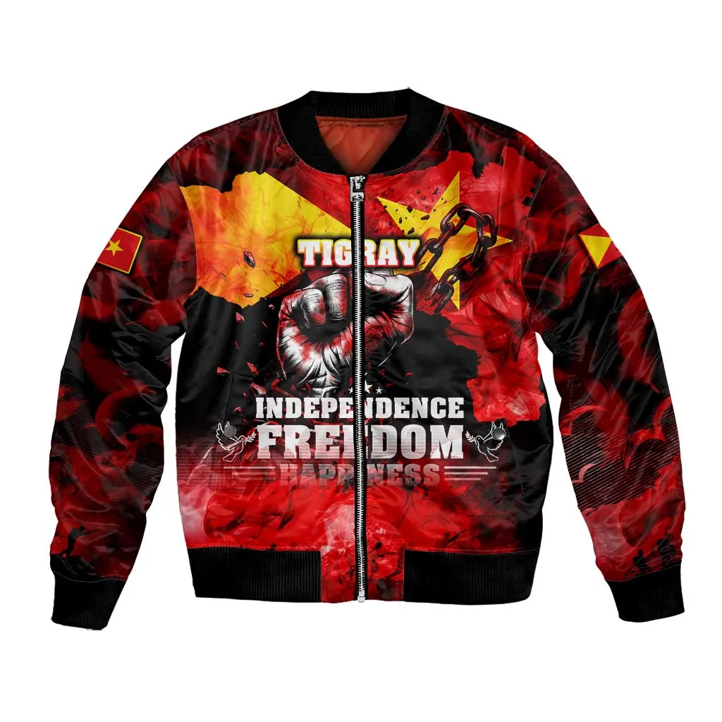 Tigrayans Independence Bomber Jacket I Stand with Tigray - Fist of Freedom DT02