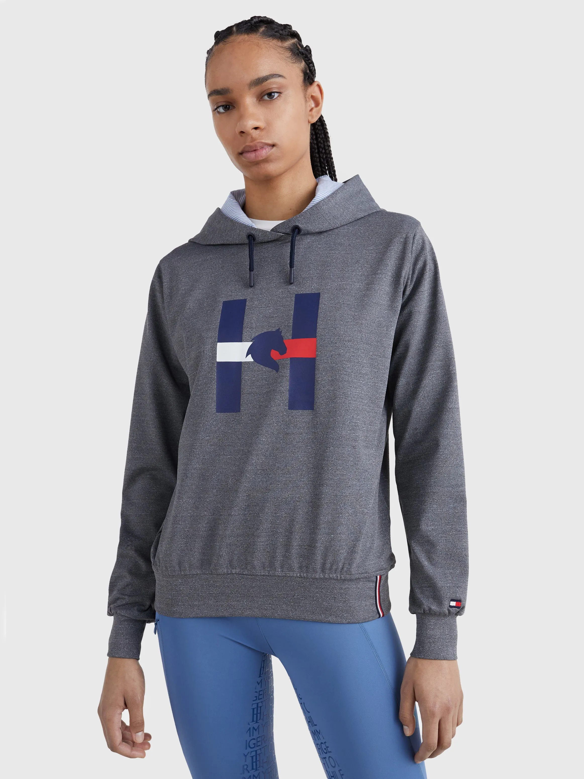 Tommy Hilfiger Graphic sport Hoody in Grey melange