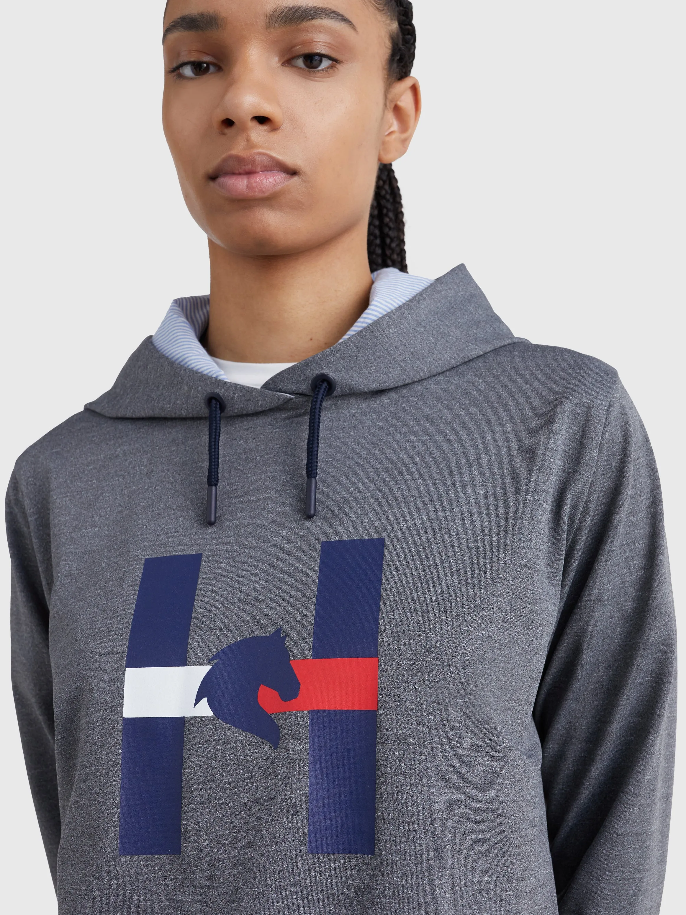 Tommy Hilfiger Graphic sport Hoody in Grey melange