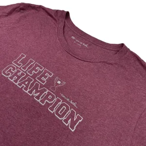 TRAVIS MATHEW MENS LIFE CHAMPION T-SHIRT - WINE TASTING/BLACK