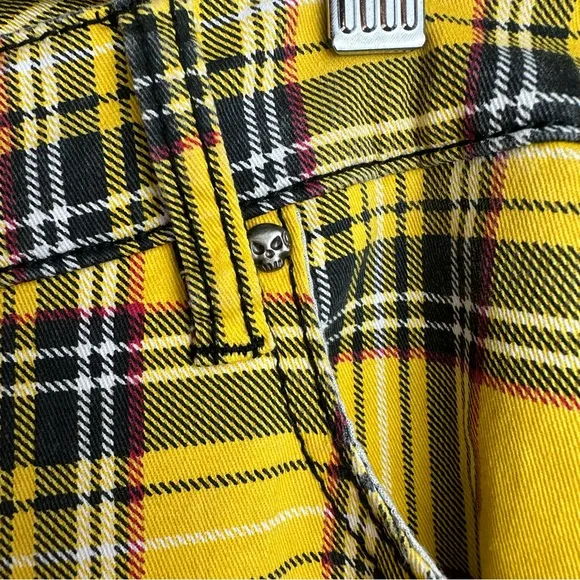 Tripp NYC Yellow Tartan Plaid Rocker Jean SZ 28