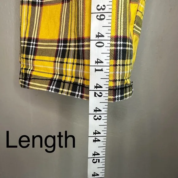 Tripp NYC Yellow Tartan Plaid Rocker Jean SZ 28