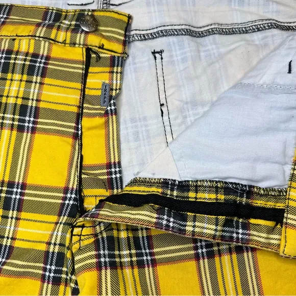 Tripp NYC Yellow Tartan Plaid Rocker Jean SZ 28