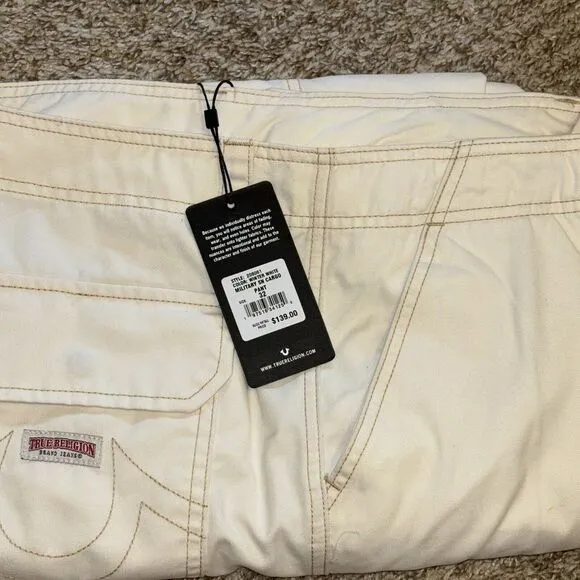 True Religion Military Cargo Jean Pants  32X30 Urban Hip Hop Retro Skate‎ Street