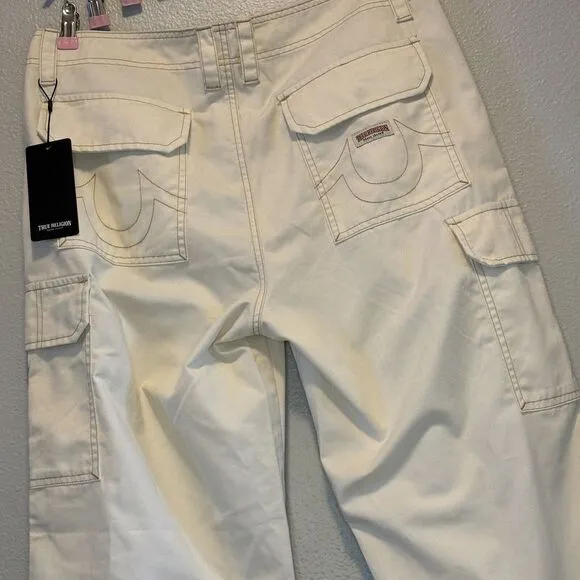 True Religion Military Cargo Jean Pants  32X30 Urban Hip Hop Retro Skate‎ Street