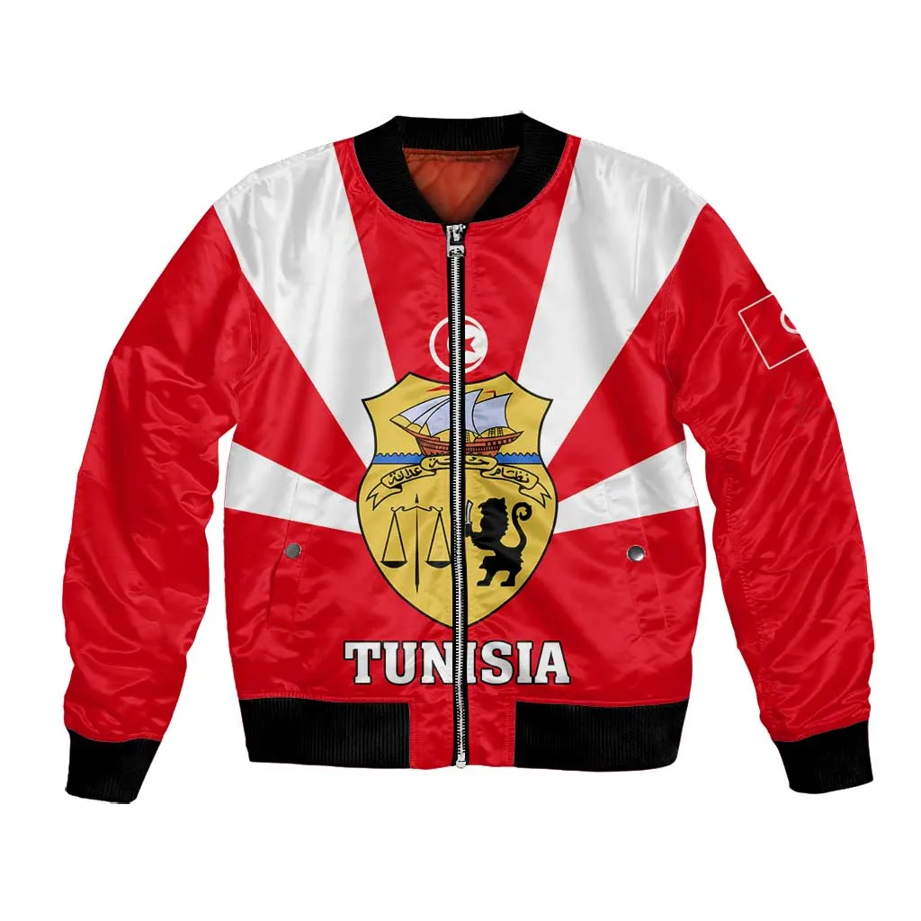 Tunisia Independence Day Bomber Jacket with Coat of Arms and Flag Style LT01