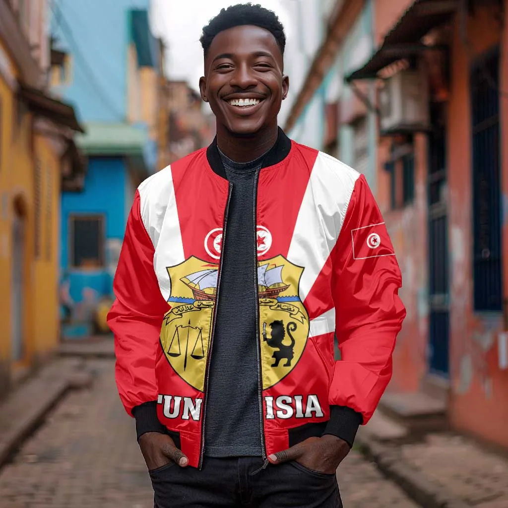 Tunisia Independence Day Bomber Jacket with Coat of Arms and Flag Style LT01