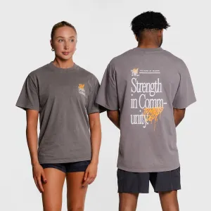 TWL - LIFESTYLE OVERSIZED T-SHIRT - STRENGTH IN COMMUNITY - FADED GREY/ORANGE