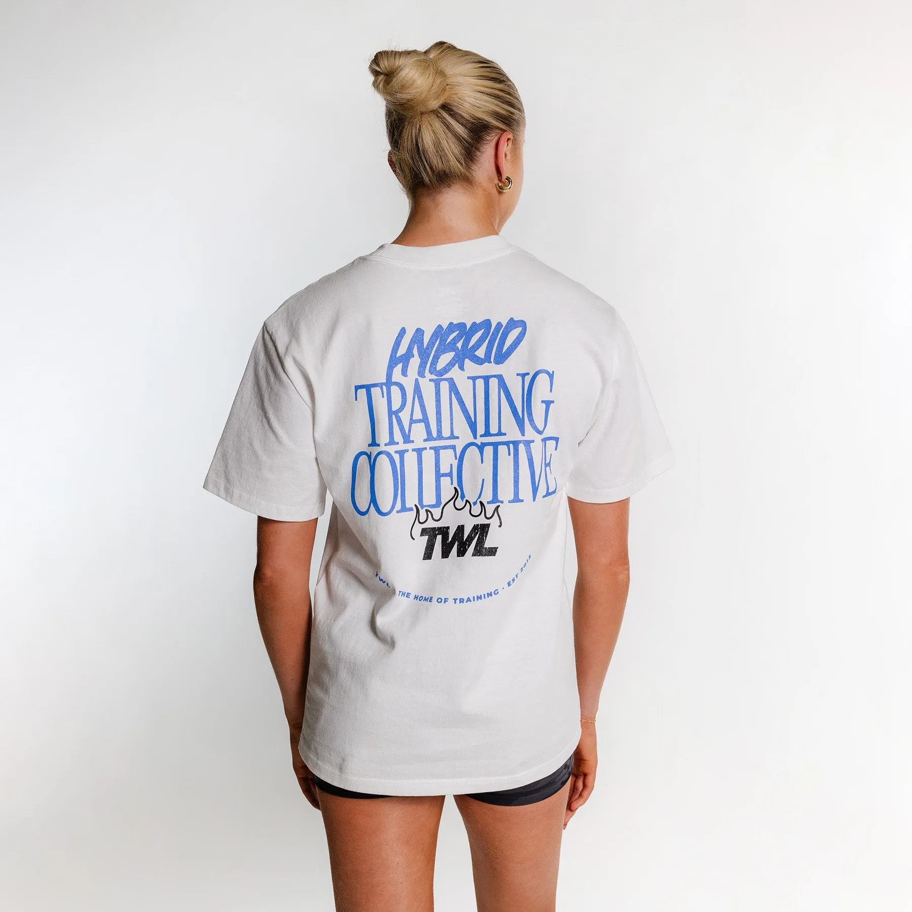 TWL - LIFESTYLE OVERSIZED T-SHIRT - TRAINING COLLECTIVE - FADED WHITE/COBALT BLUE